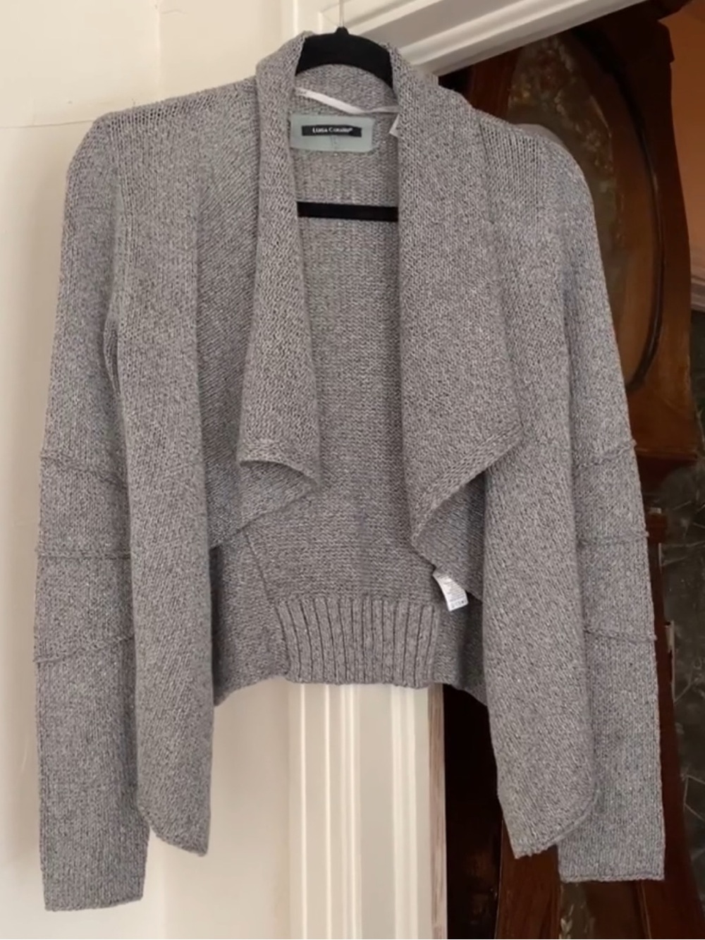 LUISA CERANO | Cardigan Sweater Open Front Metallic Yarn Knit. Cotton/Viscose - Picture 9 of 9
